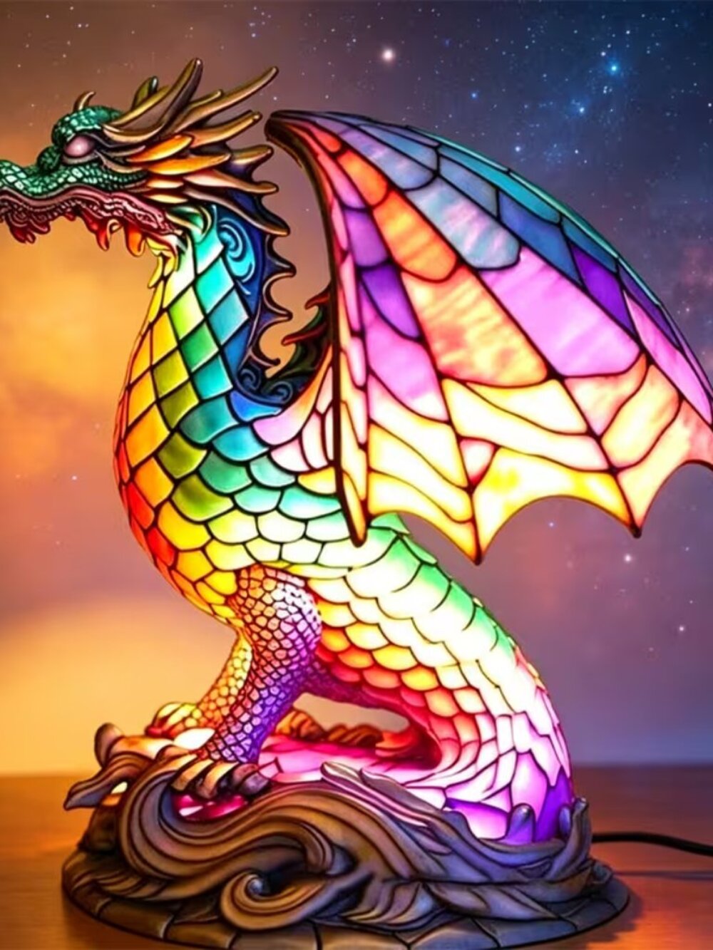 Dragon Lamp - Battery Operated - Included - Picture 1 of 2